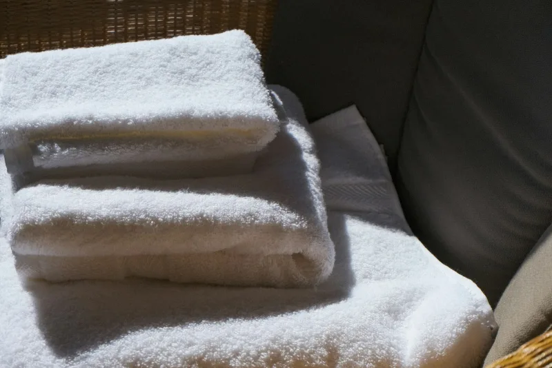 A stack of clean white towels
