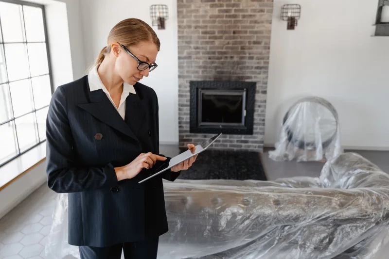 A property walkthrough with a tablet before a unit launches